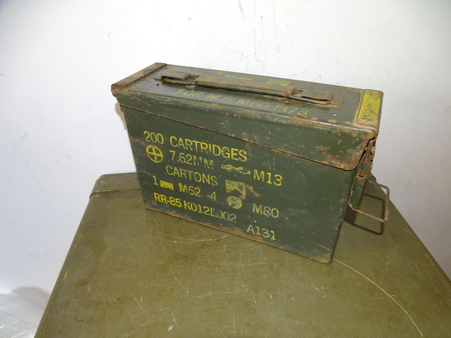 Caisse Munition US  7,62 pour Mitrailleuse M-60 .