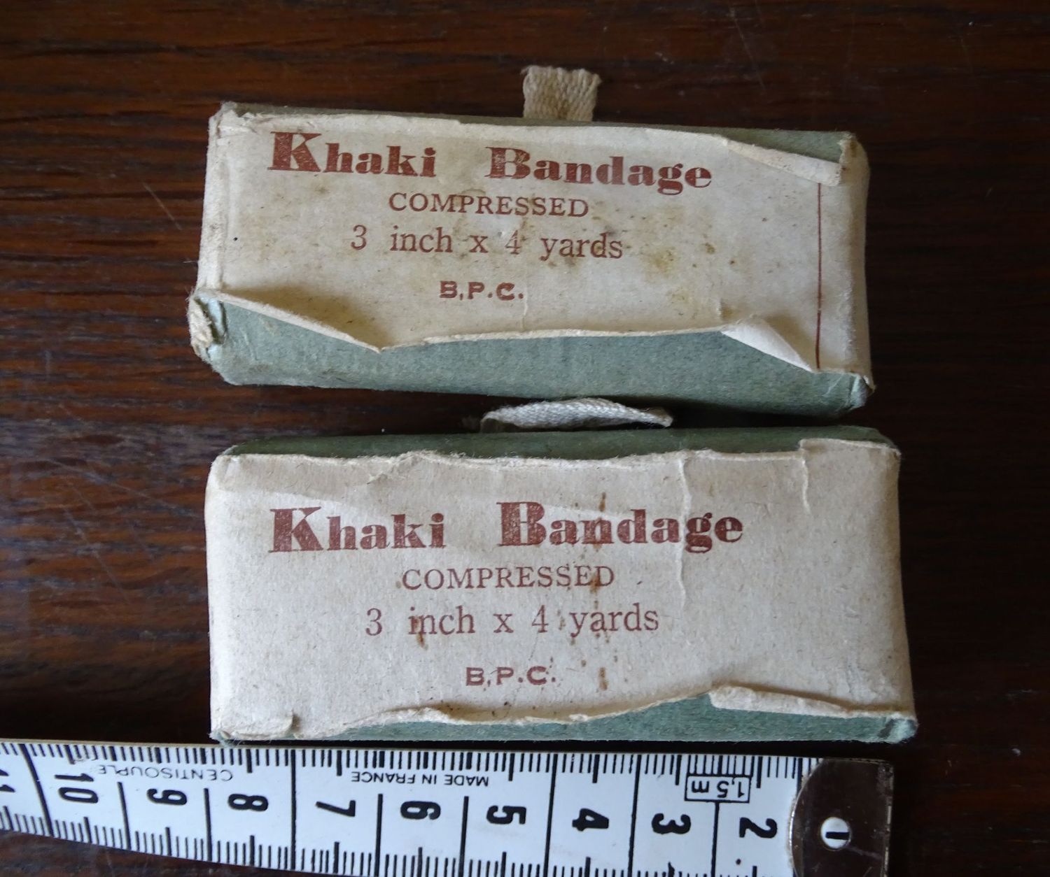 Lot de 2 petits pansements anglais WWII