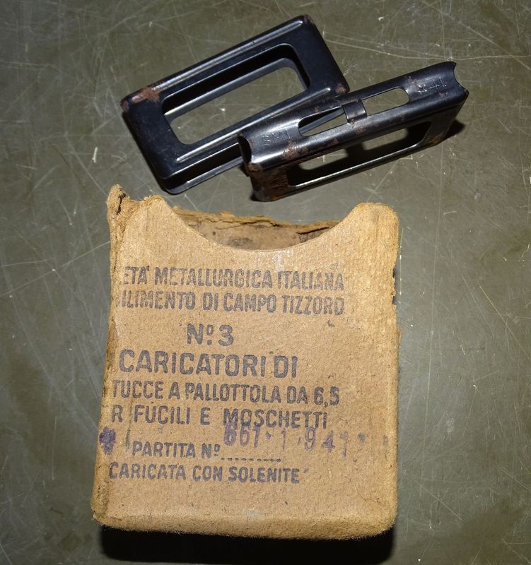 2 Clips Carcano 6.5x52 de 1941 avec Boîte en Carton