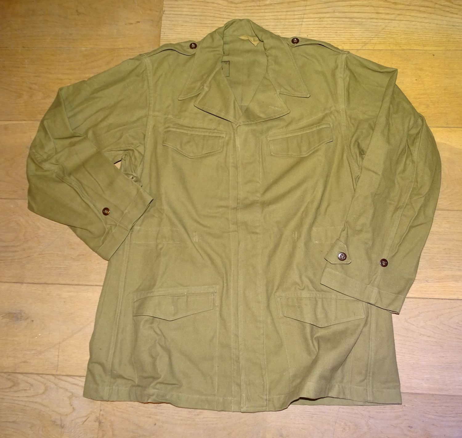 Veste Modèle 47 TTA Armée Française 1952 Indochine – Neuve de stock, T46 Veste Modèle 47 TTA Armée Française 1952 Indochine – Neuve de stock, T46