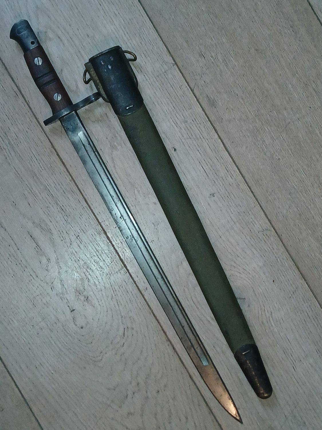 Baïonnette US M1917 Remington 1917 – Tête d’aigle – Avec fourreau d’origine – Première Guerre Mondiale