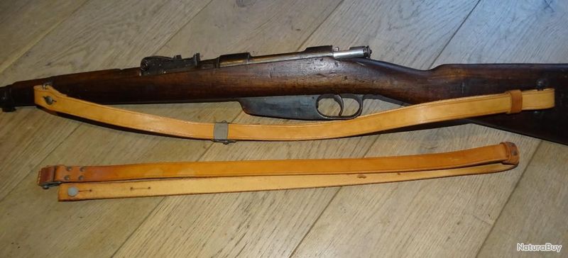 Bretelle italienne en cuir fauve pour Carcano 91, Mousqueton 91/24 et PM Beretta 38 - Surplus neuf