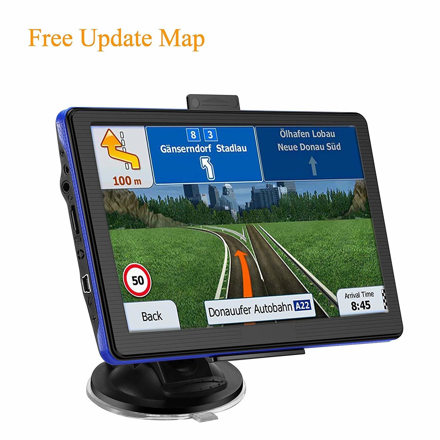 Prymax 7 Inch GPS Navigation for Car, GPS Navigator Touchscreen Car GPS Navigation System with 8GB Memory, Lifetime Map Update, Driving Alarm, Voice Steering