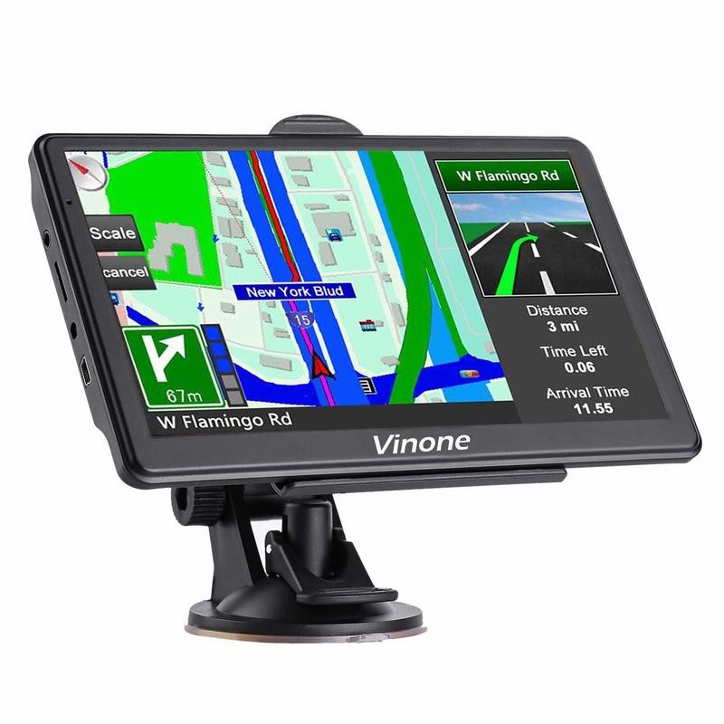 GPS Navigation for Cars, 7-inch Portable Car GPS Navigation System, Built-in 8GB-256MB Real Voice Turn Alarm Satellite Navigator,2019Newest Free Lifetime Map