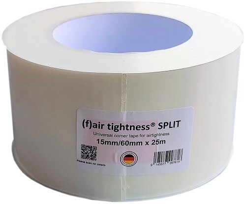 (f)air tightness Split®, air tight corner tape, 60/15mm x 25m