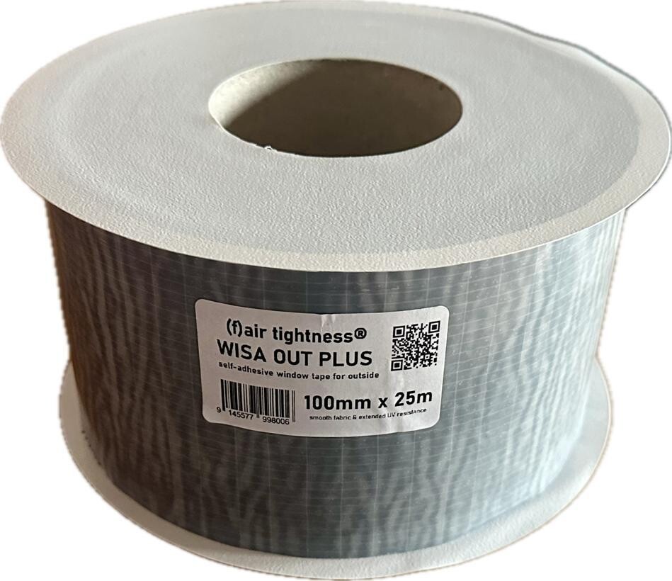 (f)air tightness® WISA OUT PLUS self-adhesive window tape for outside, tape width: 100mm