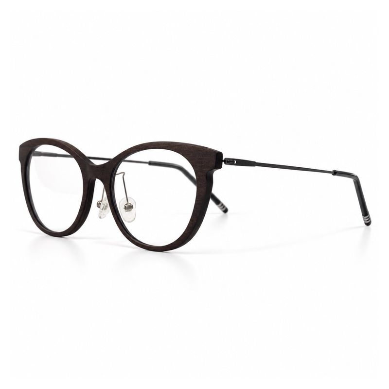 Nightwire prescription glasses with handcrafted ebony wood frame and ultra-slim titanium temples