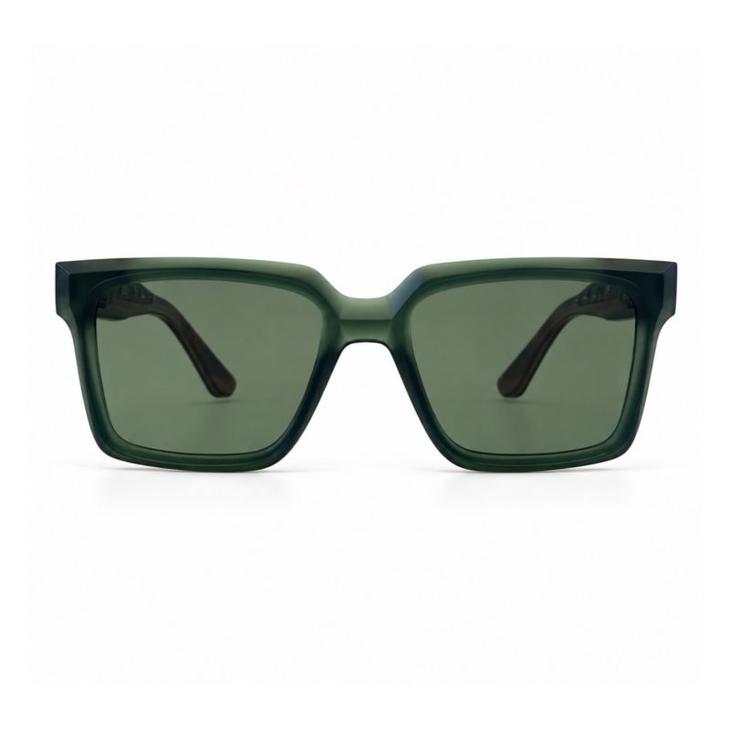 IVYWOOD translucent green sunglasses front view with polarized lenses