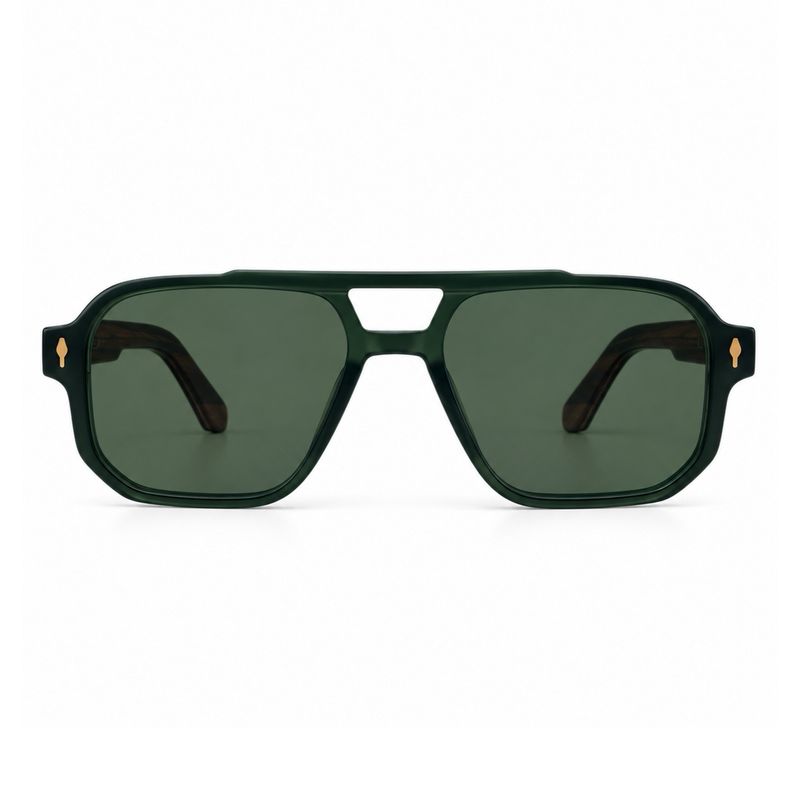 HUNTER hunter-green polarized sunglasses front view with double bridge