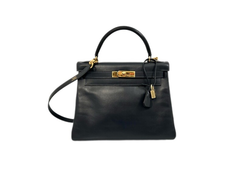 HERMES Kelly 28 Blue Navy