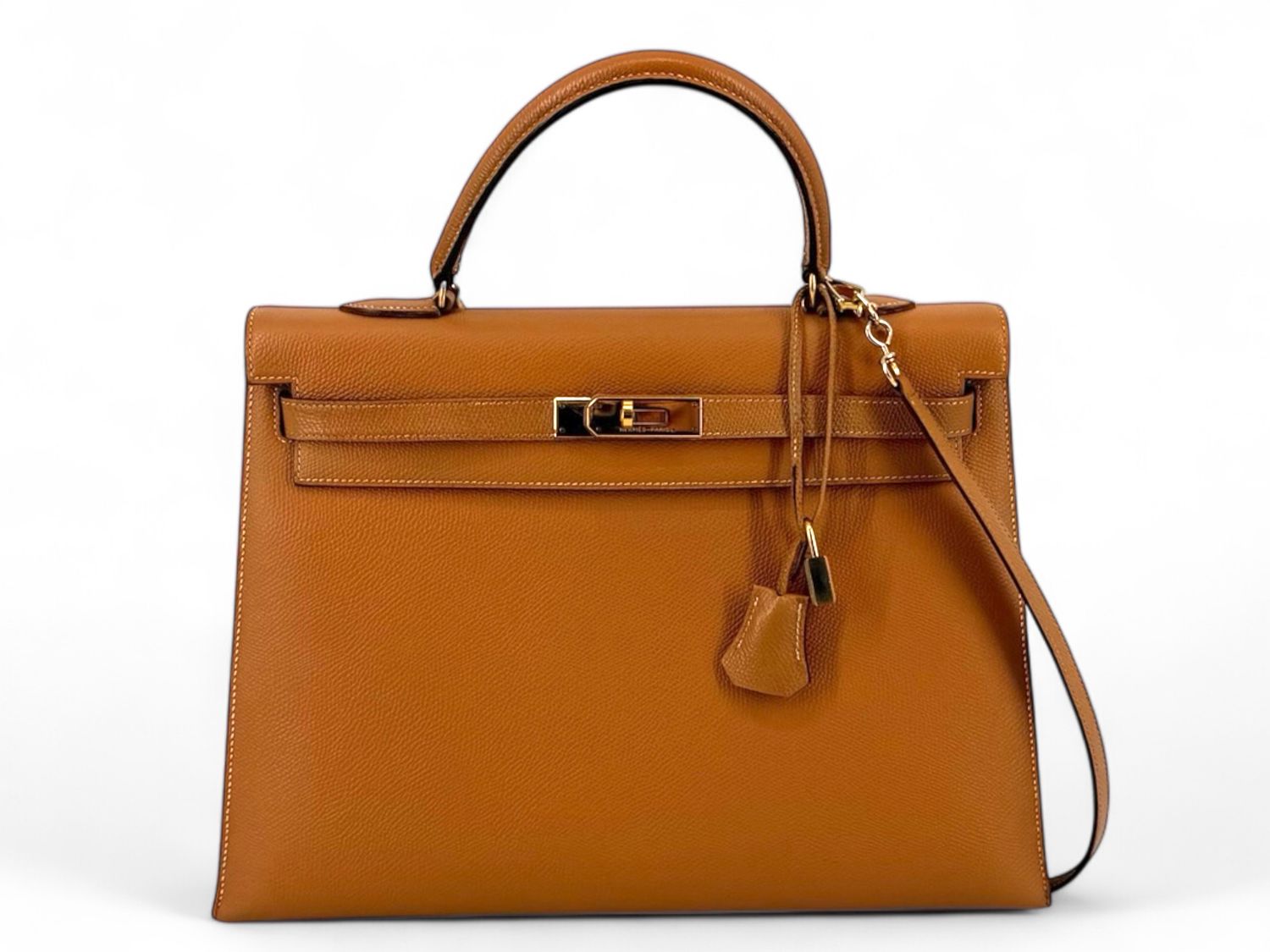 HERMES Kelly 30 Gold Courchevel Sellier
