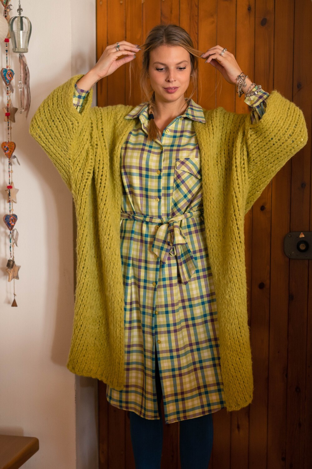 CARDIGAN OVER LIME OVER-D 6087