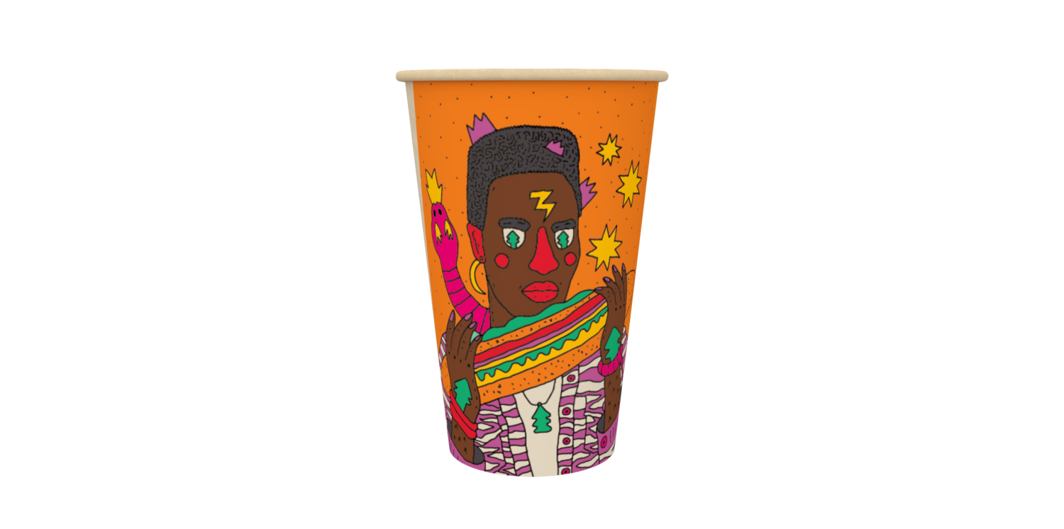 HEROES PRINT (15 prints in a box) Cup 80mm 355ml - 12oz (900 cups)