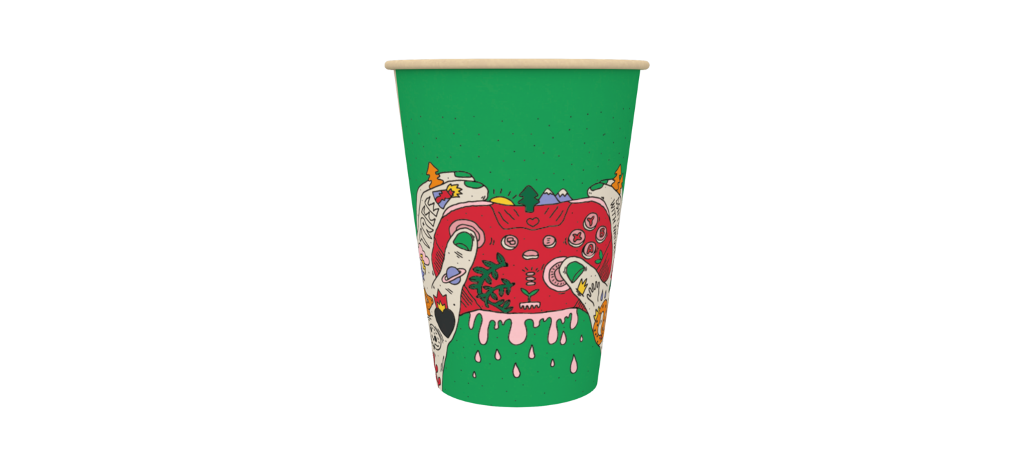 HEROES PRINT (15 prints in a box) Cup 80mm 296ml - 10oz (900 cups)