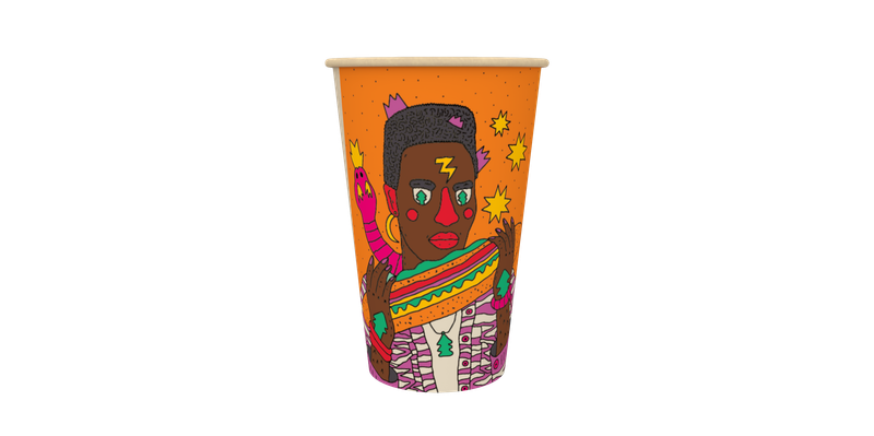 HEROES PRINT (15 prints in a box) Cup 80mm 355ml - 12oz (900 cups)