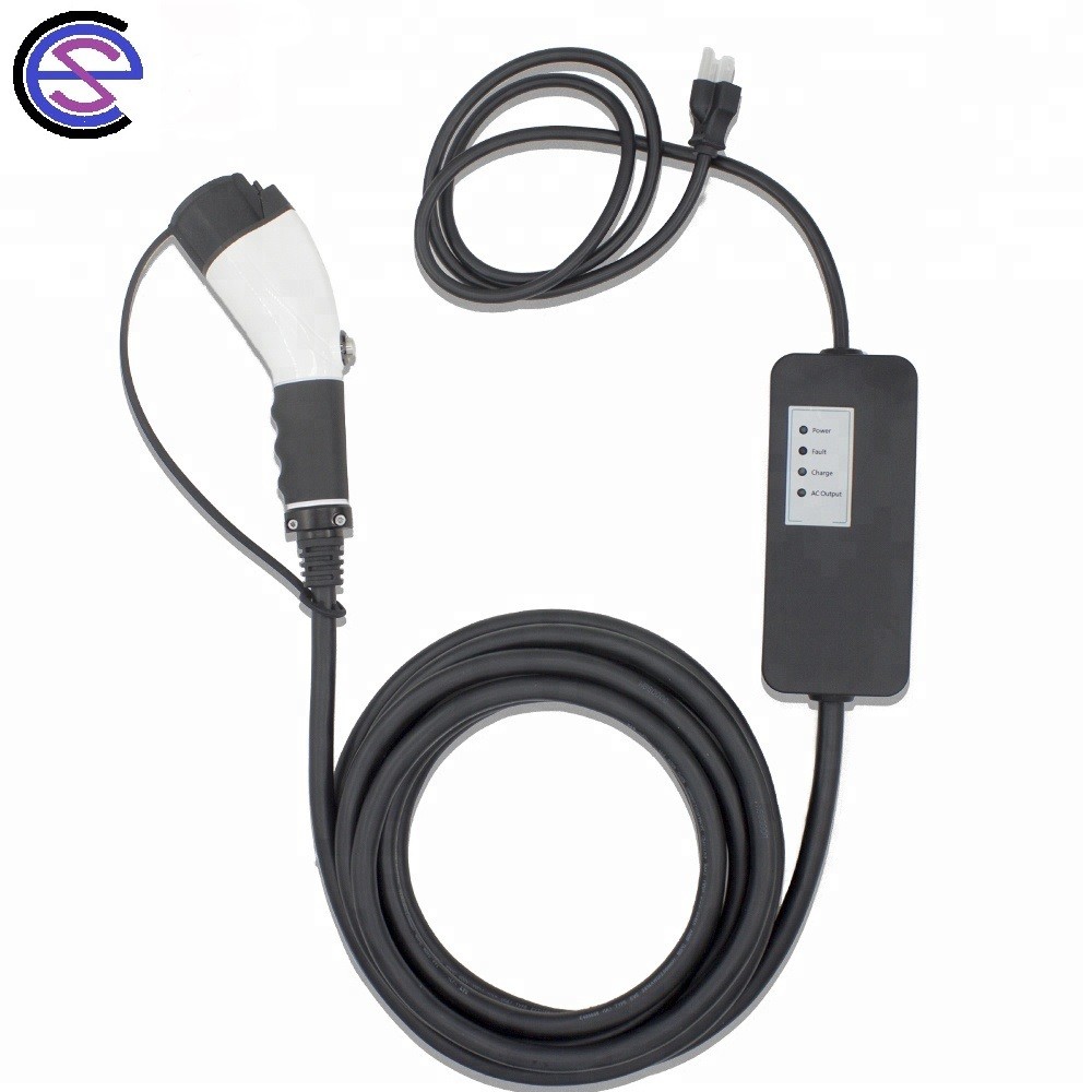 220V mobile EV Charger with 5m cable, type 2 connector and wall plug FAST CHARGE