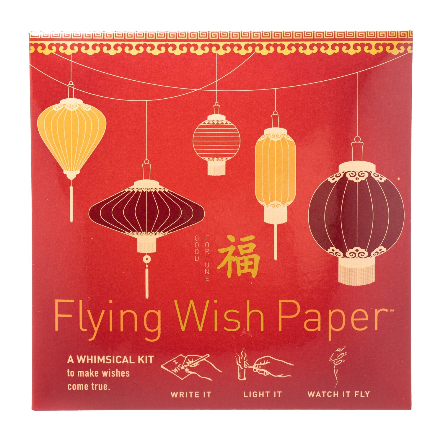 Flying Wish Paper Feng Shui Good Fortune Red
