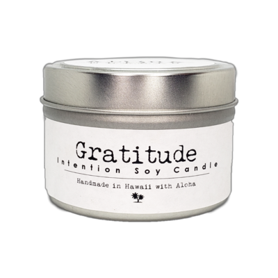 Holiday Gratitude Soy Intention Candle 4oz Travel Tin Windsong Balsam Pine Quartz and Blue gold stone Crystal Aloha Elixir Made in Hawaii Holiday Gratitude Soy Intention Candle 4oz Travel Tin Windsong Balsam Pine Quartz and Blue gold stone Crystal Aloha Elixir Made in Hawaii