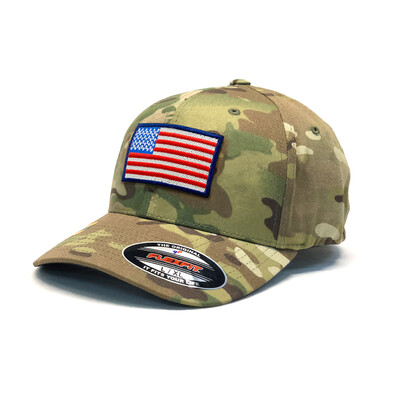American Flag Multicam Flexfit Cap