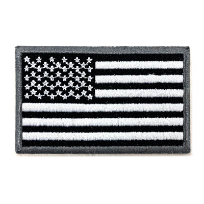 American Flag Patch / Black and White