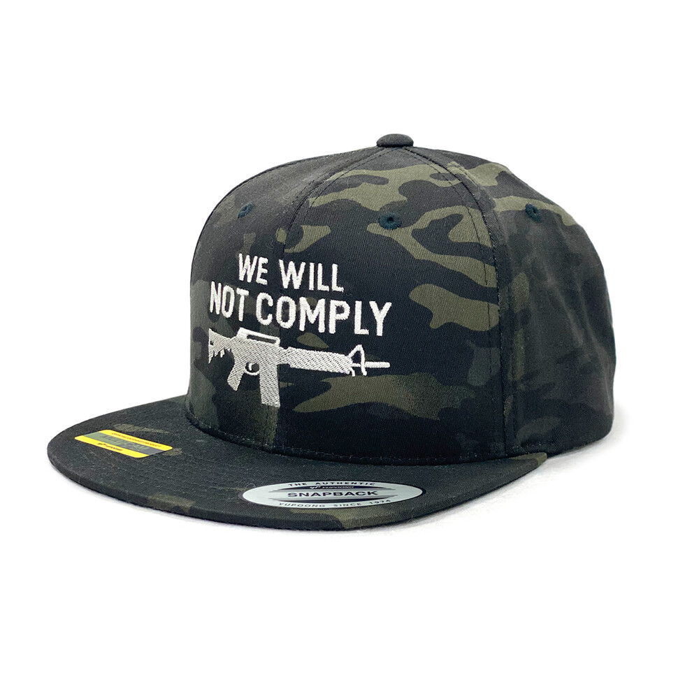 We Will Not Comply Multicam Flat Bill Cap