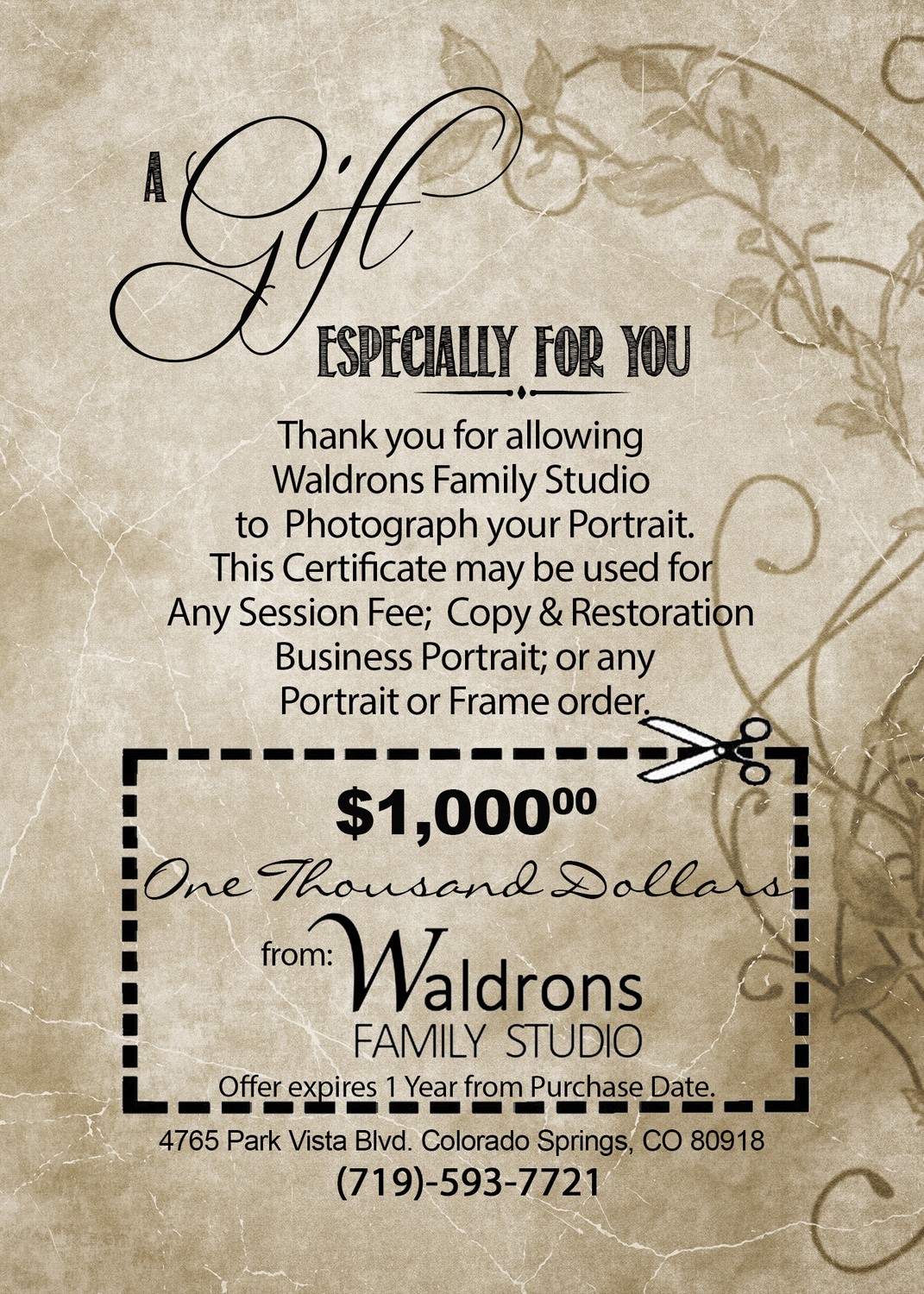 $1000 Gift Certificate