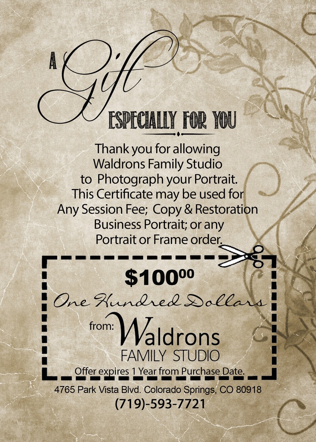 $100 Gift Certificate