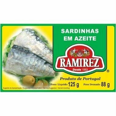 Promoção 6 latas de Sardinhas em azeite RAMIREZ 125G