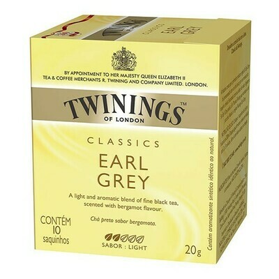 Chá Twinings of London  Earl Grey caixa com 10 sachês