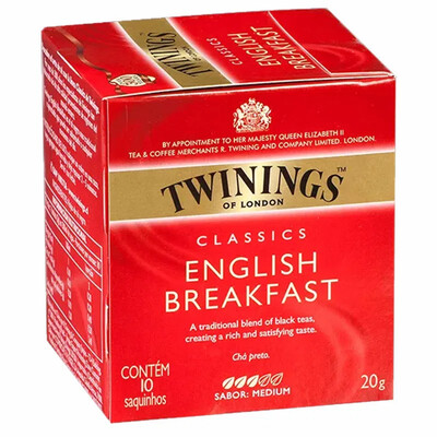 Chá Twinings English Breakfast  com 10 sachês