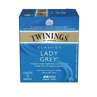 Chá Twinings of London Lady Grey Caixa com 10 Sachês