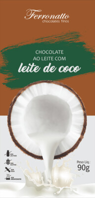 Barra de Chocolate ao Leite com Leite de Coco 90g - Ferronatto