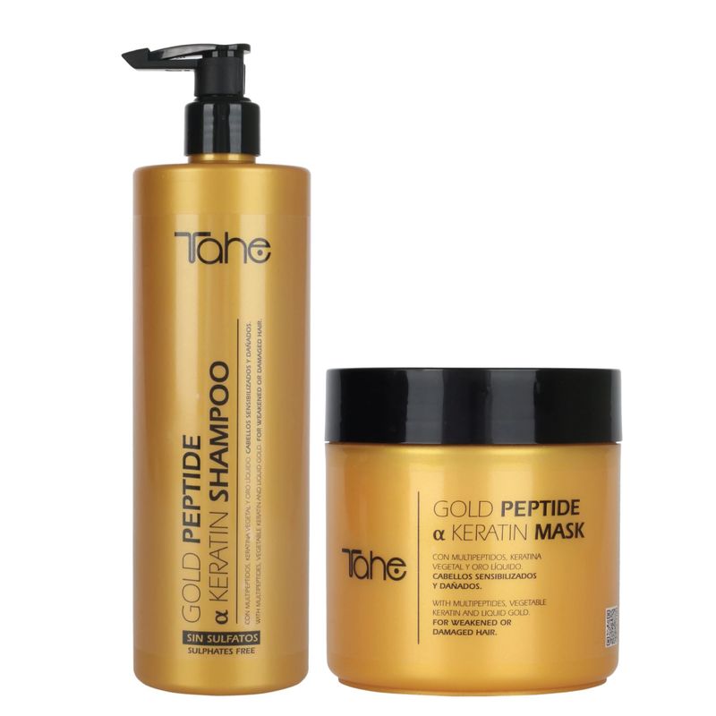 Tahe Gold Peptide Kit for Dry Hair (Shampoo 500ml + Mask 400ml)