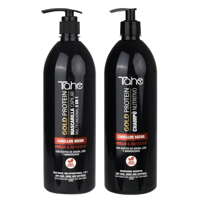 Tahe Gold Protein Large Kit For Dry Hair (Shampoo 1000ml + Mask 1000ml)
