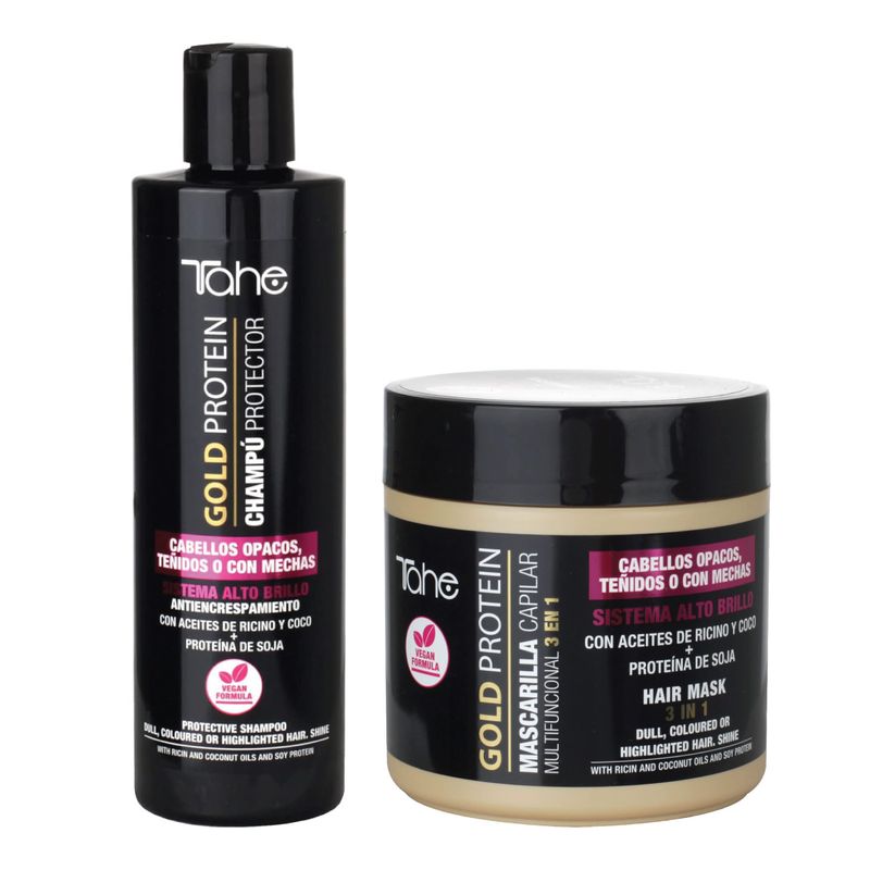 Tahe Gold Protein Small Kit For Colored Hair (Shampoo 300ml + Mask 400ml)