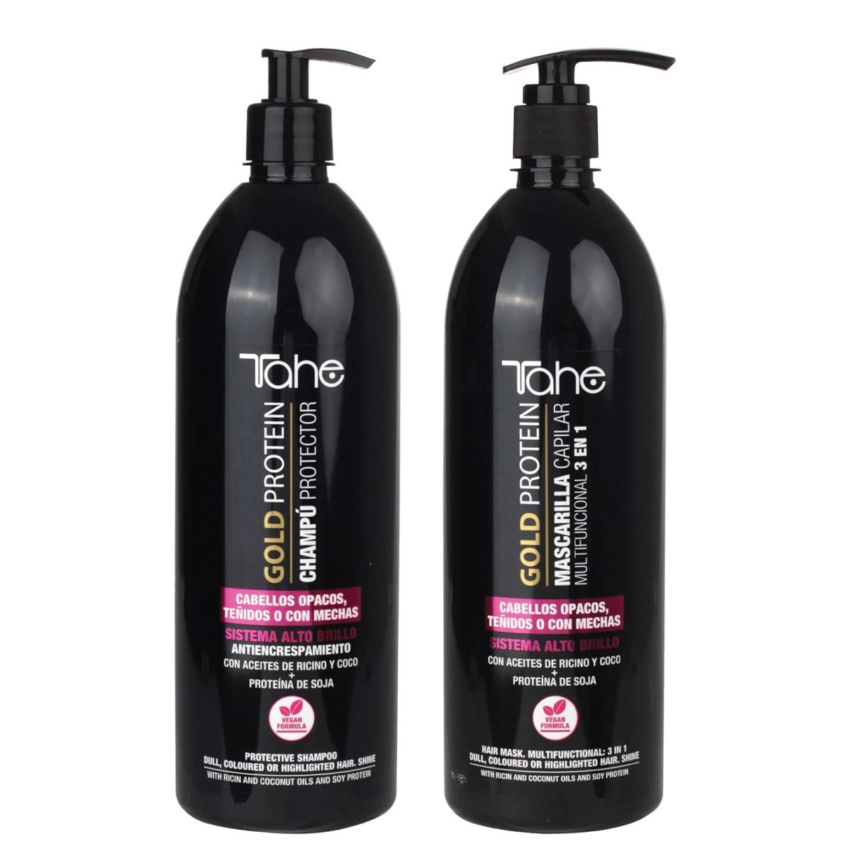 Tahe Gold Protein Large Kit For Colored Hair (Shampoo 1000ml + Mask 1000ml)