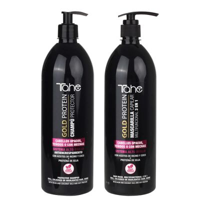 Tahe Gold Protein Large Kit For Colored Hair (Shampoo 1000ml + Mask 1000ml)