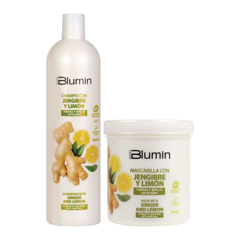Blumin Kit - Shampoo 1000ml + Mask 700ml With Ginger and Lemon