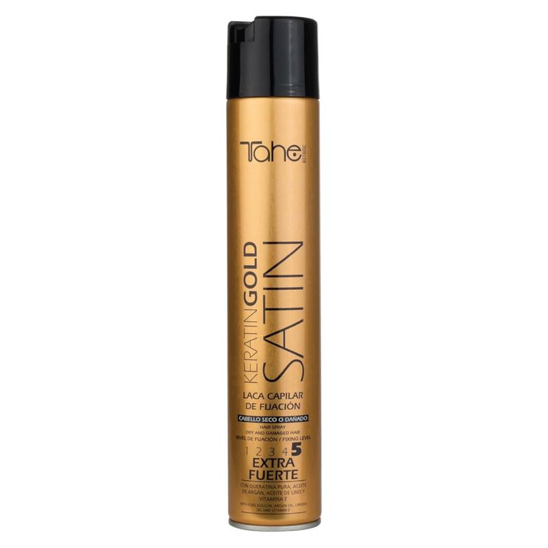 Tahe Keratin Gold Satin Hairspray for Dry or Damaged Hair - Fixing 5