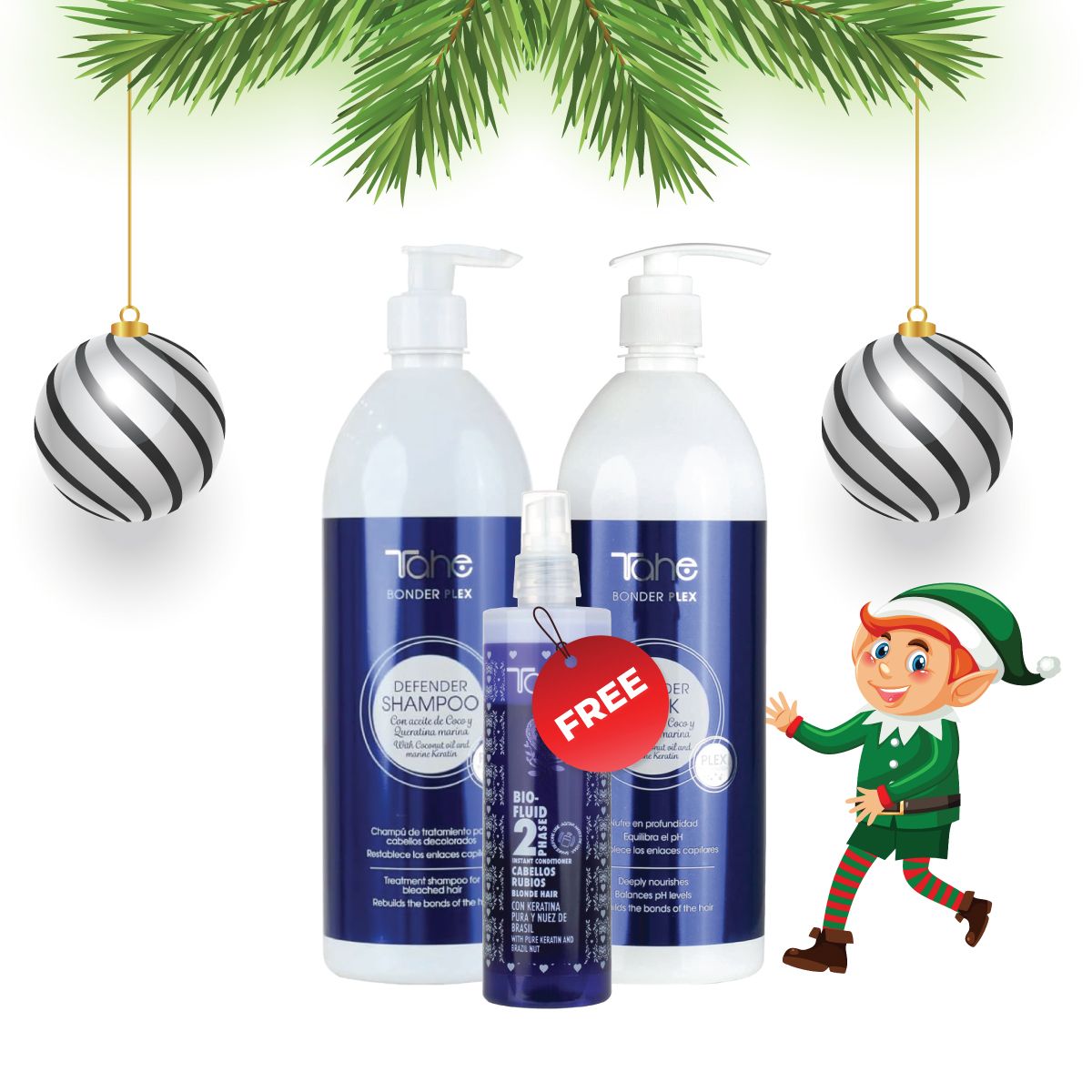 Tahe Bonder Plex Defender Kit - Shampoo 1000ml + Mask 1000ml + FREE 2 Phase Conditioner For Blonde Hair 300ml (PROMO)