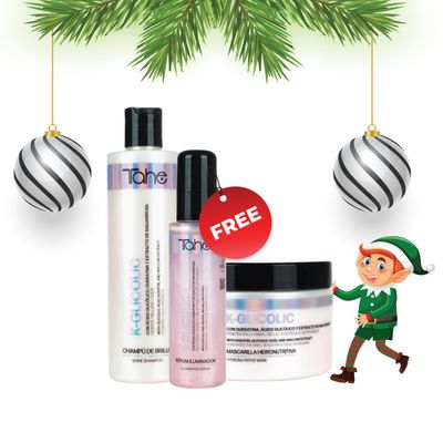 Tahe K-Glicolic Kit - Shampoo 300ml + Mask 300ml + FREE Serum 100ml (PROMO)