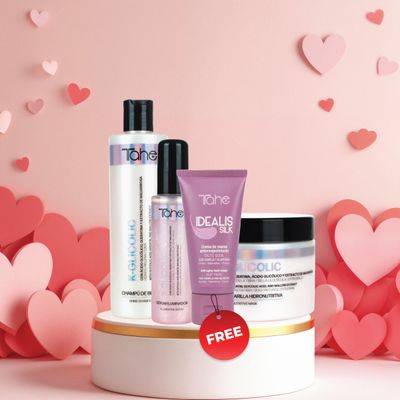 Tahe K-Glicolic Kit - Shampoo 300ml + Mask 300ml + Serum 100ml + FREE Anti-Aging Hand Cream 75ml (PROMO)