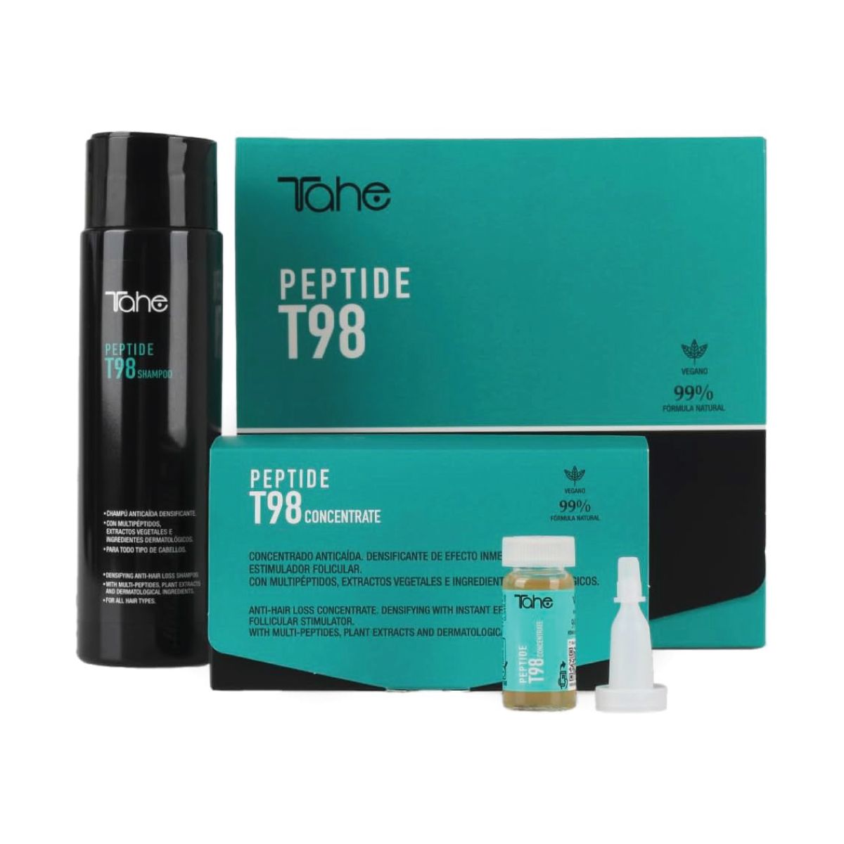 Tahe Peptide T98 Pack Anti-Hair Loss Program: Concentrated Treatment 6 x 10 ml + Anti-Hair Loss Shampoo 300 ml