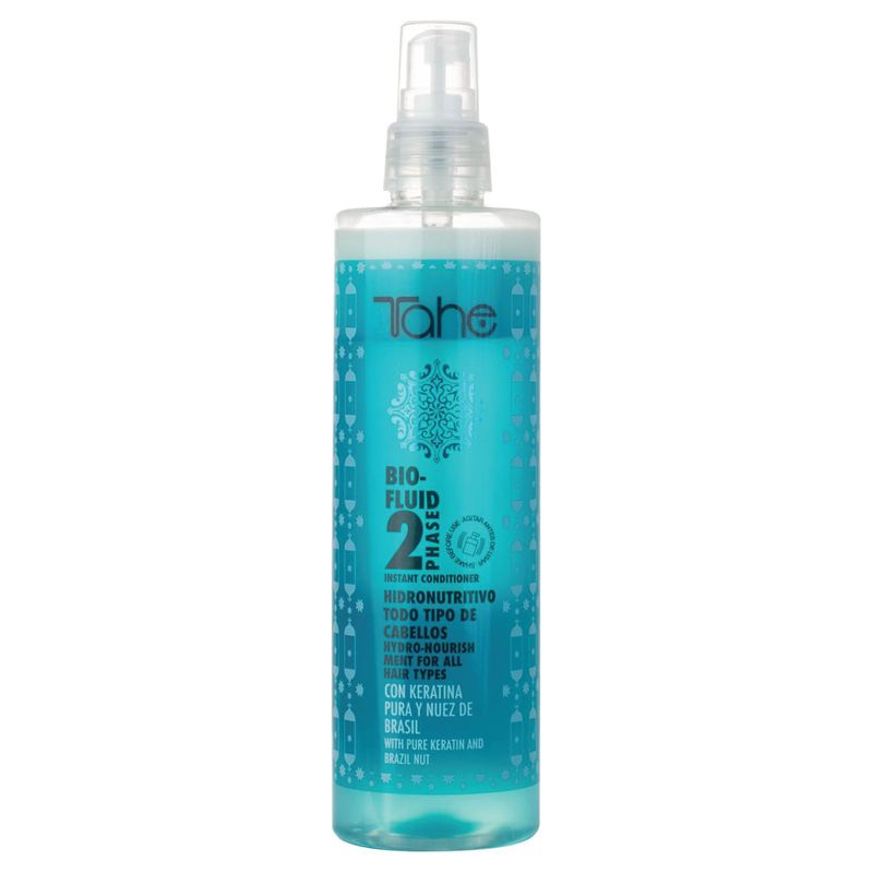 Tahe Bio-Fluid 2-Phase Hydro-Nourishment Conditioner for All Hair Types with Moisturizing and Restructuring Actives, 300 ml (Blue)
