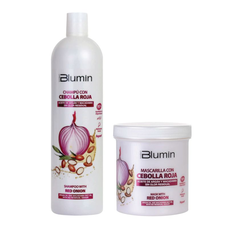 Blumin Shampoo 1000ml + Mask 700ml with Extract of Red Onion (NO RESIDUAL ODOUR)
