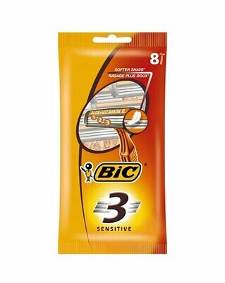 Bic 3 Sensitive Wegwerpscheermes 8ST
