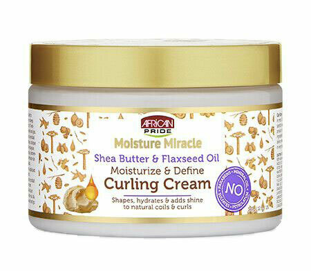 African Pride Moisture Miracle Shea Butter &amp; Flaxseed Oil Moisturize &amp; Define Curling Cream 340 gr