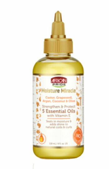 African Pride Moisture Miracle Strengthen &amp; Protect 5 Essential Oils with Vitamin E 118 ml