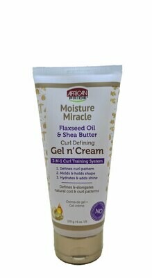 African Pride Moisture Miracle Flaxseed Oil &amp; Shea butter Curl Defining Gel n&#39;Cream 170 Gr