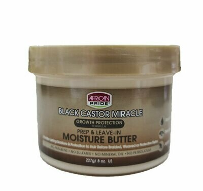 African Pride Black Castor Miracle Prep &amp; Leave-In Moisture Butter 227gr